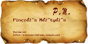 Pinczés Mátyás névjegykártya