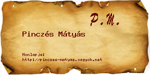 Pinczés Mátyás névjegykártya