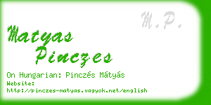 matyas pinczes business card